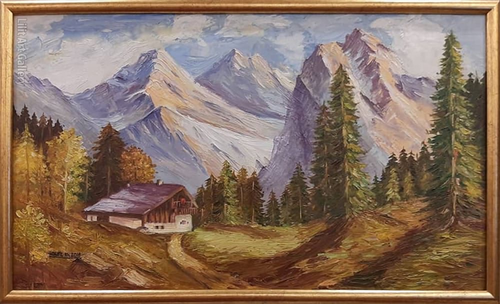 تابلو نقاشی کلبه کوهستانی