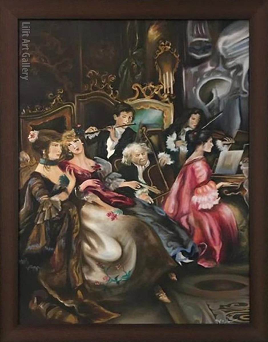 تابلو نقاشی مهمانی قدیمی فرانسوی