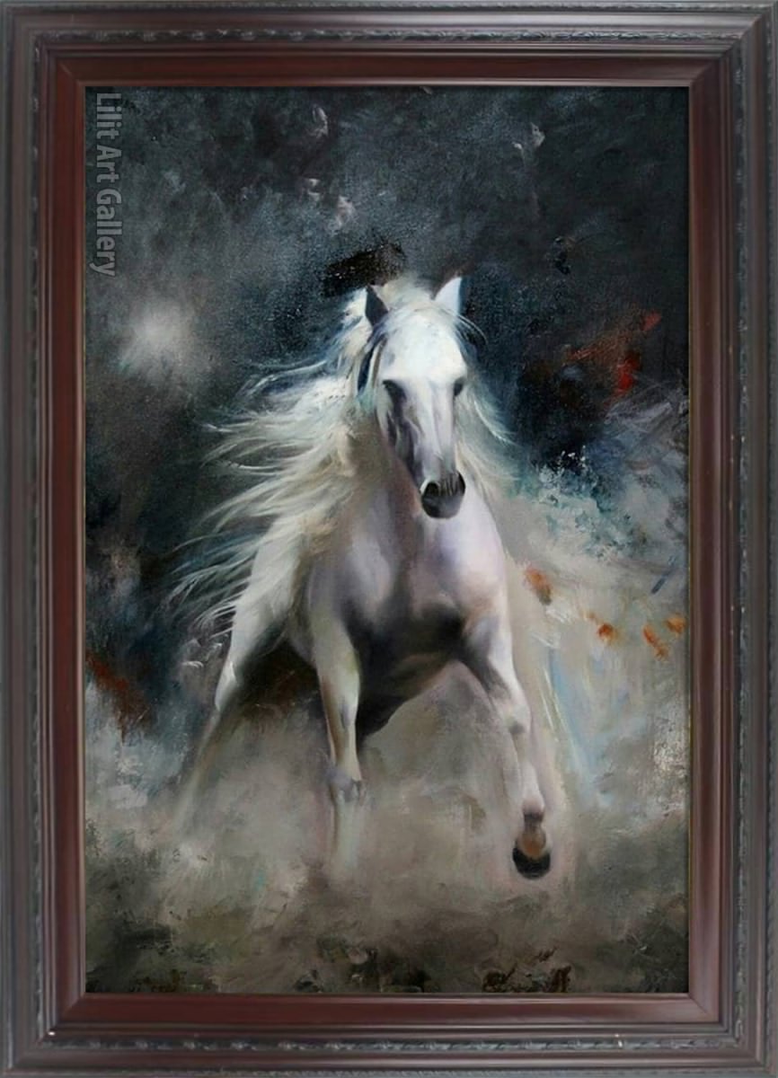 تابلو نقاشی اسب سفید
