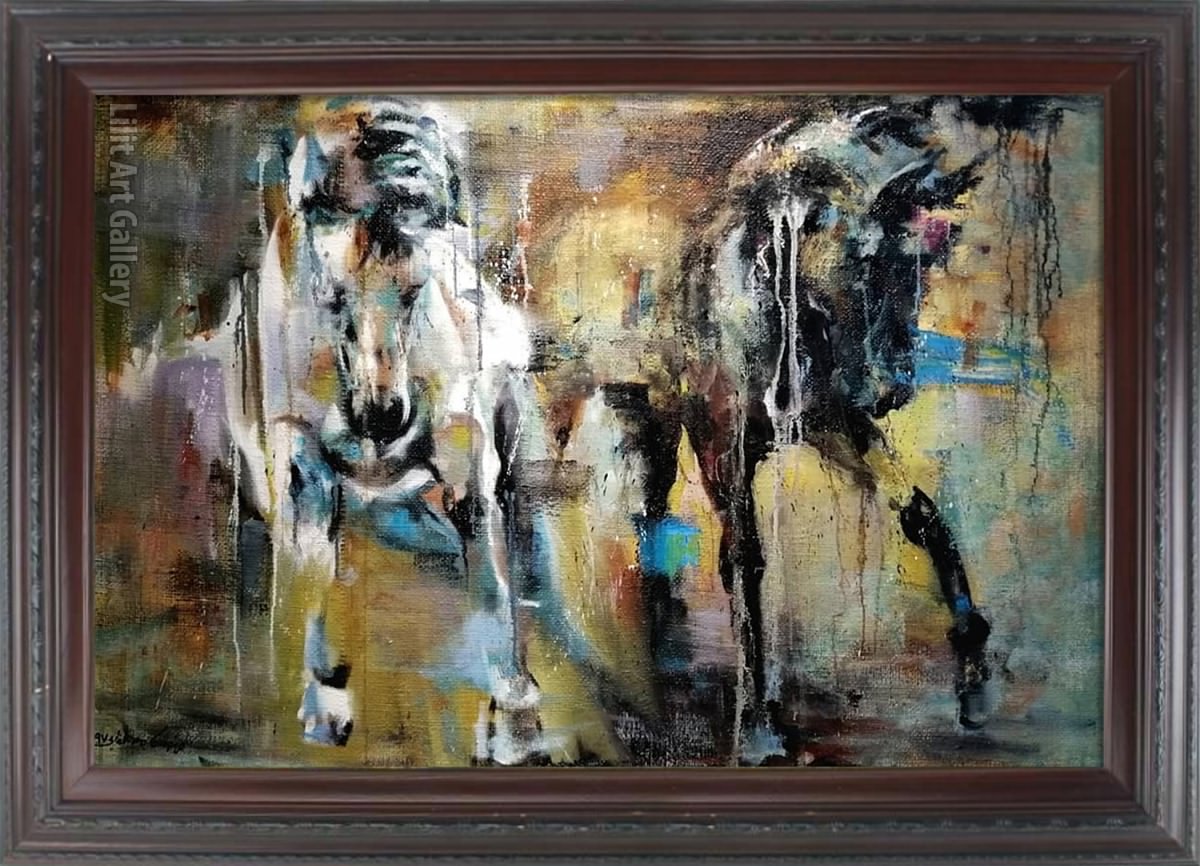 تابلو نقاشی اسب‌های آزاد