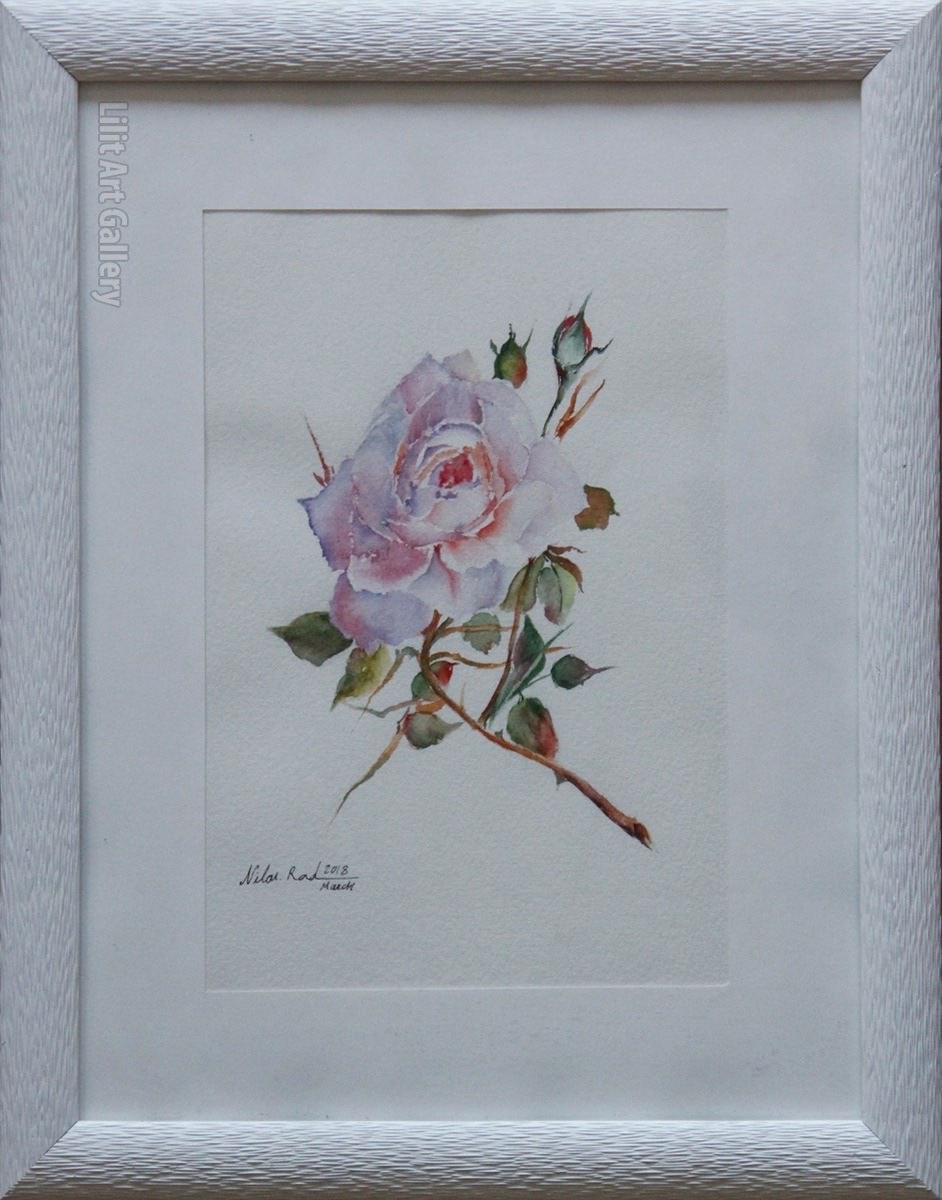 تابلو نقاشی شماره 10 – شاخه رز سفید و غنچه‌ها