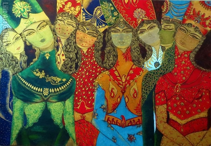 تابلوی نقاشی هفت دخترون