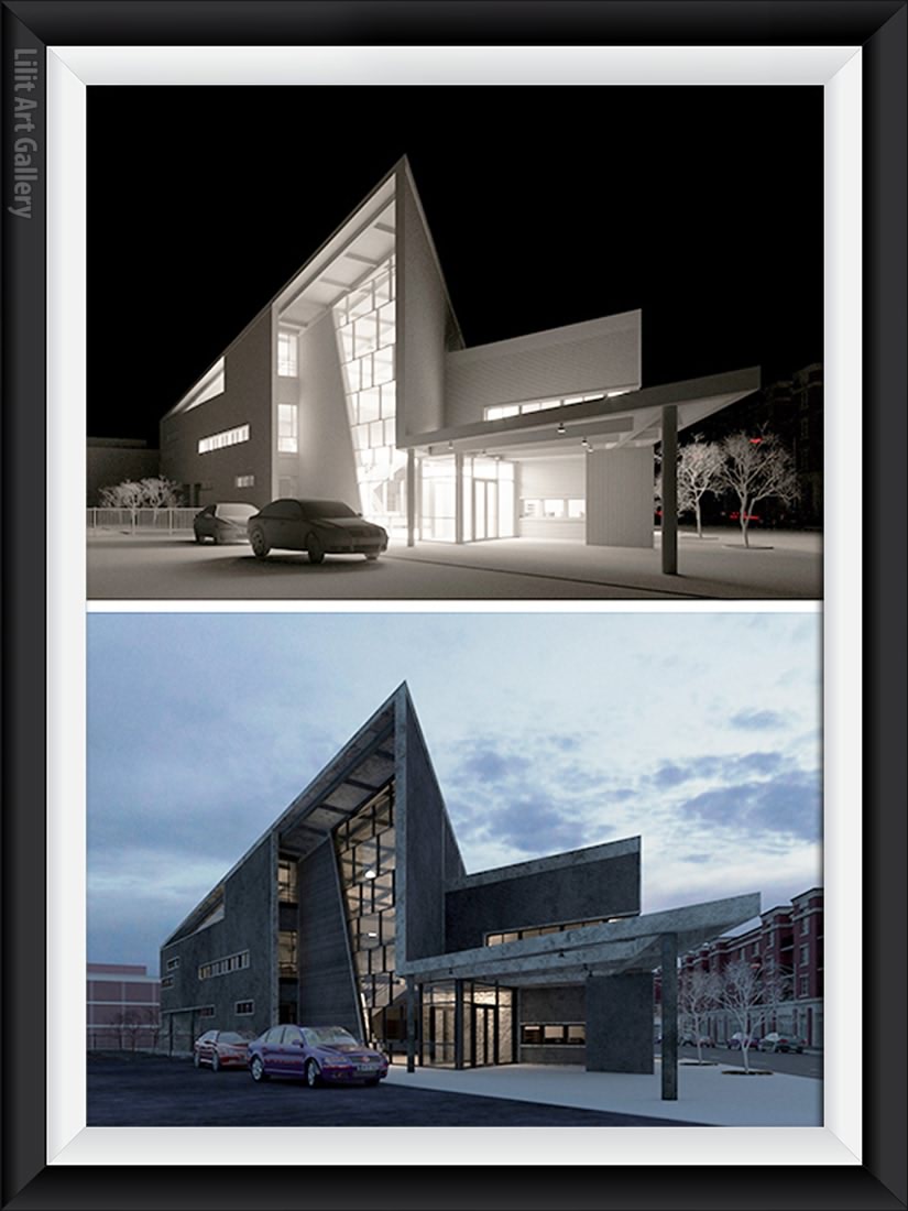 طراحی سه بعدی ساختمان مدرن