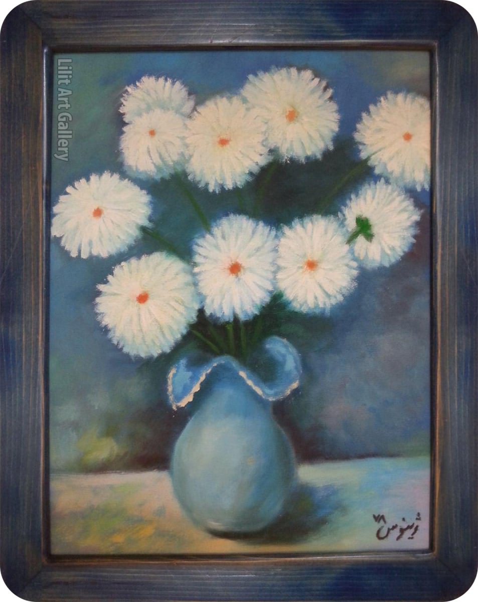 تابلو نقاشی گلدان گل