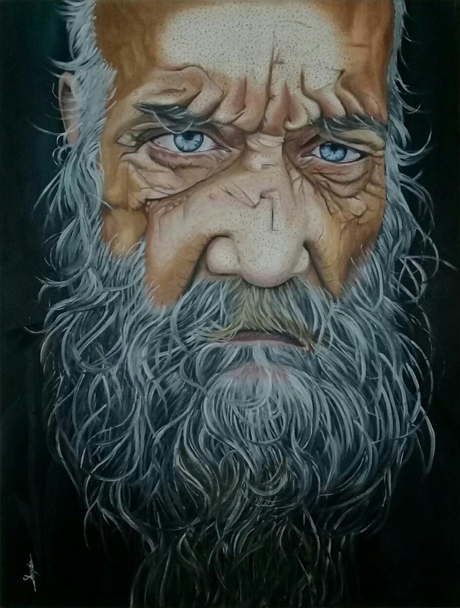تابلو نقاشی مردی در روزگار سخت