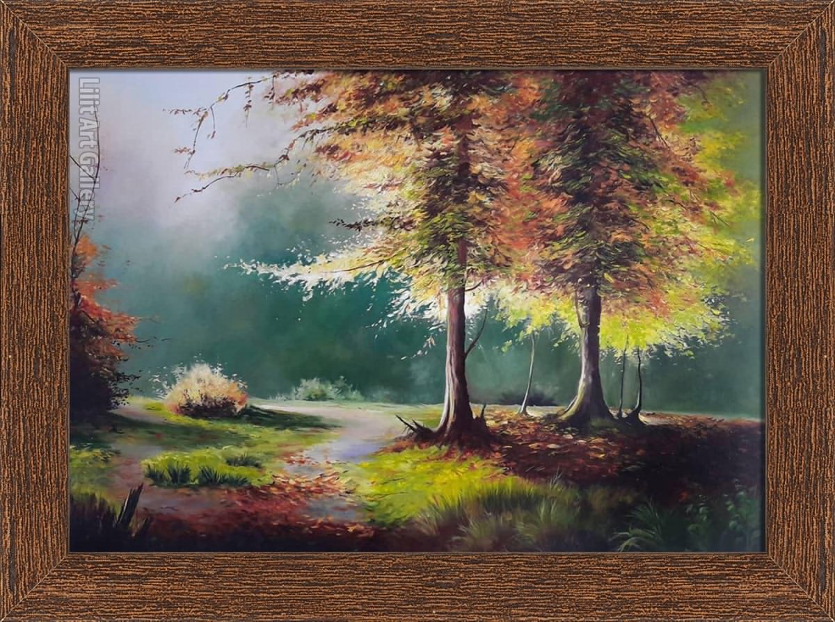 تابلو نقاشی منظره جنگلی