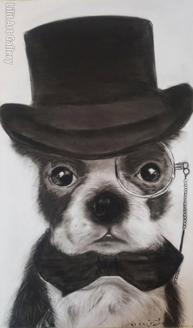 تابلو نقاشی سگ جنتلمن