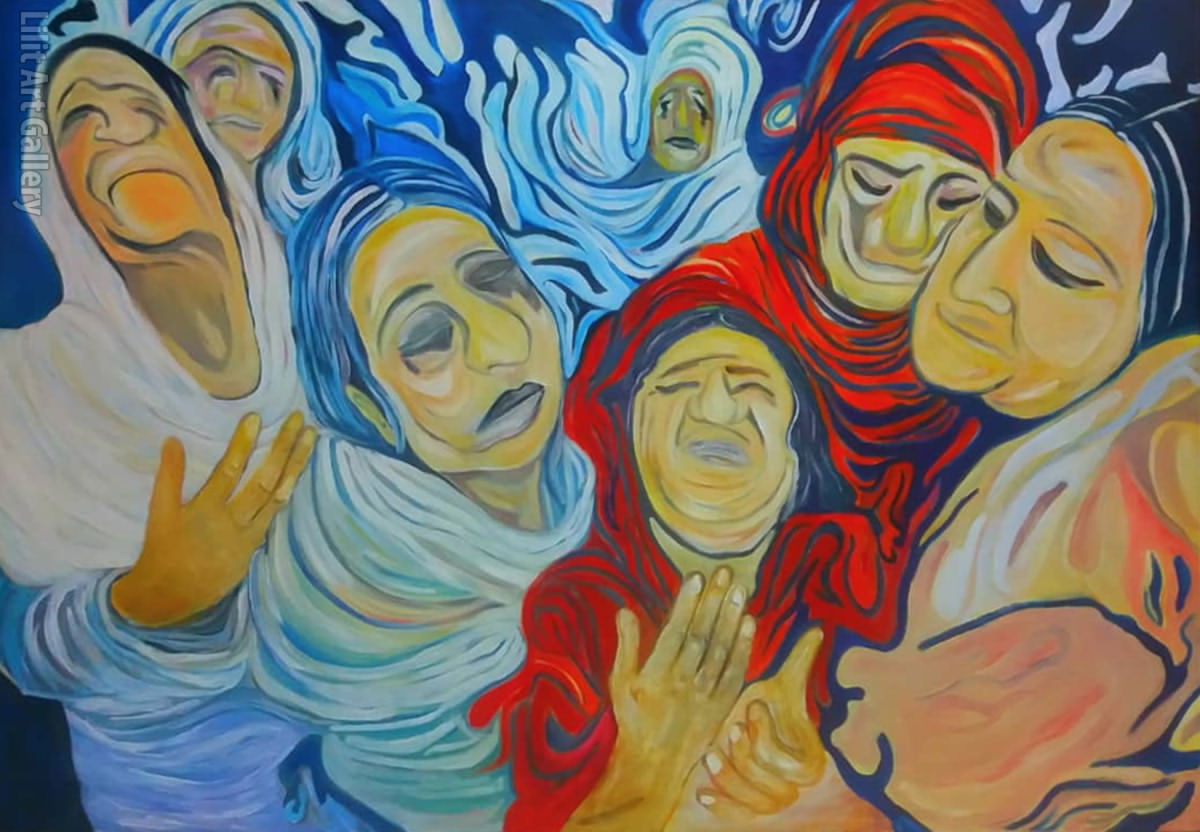 تابلو نقاشی زنان سوگوار